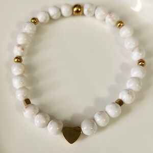 Handmade Stretchy Beaded Pink Larimar Bracelet